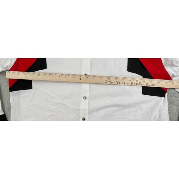 Vintage Roughrider Circle T Western Snap Shirt Men XL White Aztec Rodeo USA Made - Picture 6 of 10